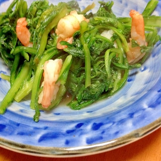 菊菜とえび炒め
